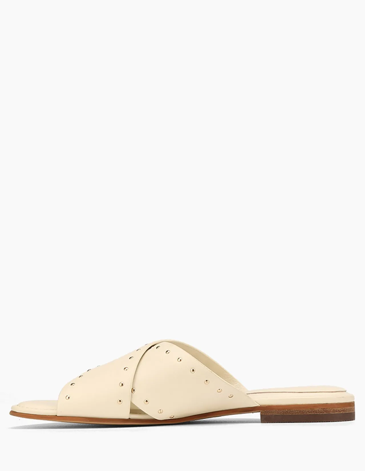 CONNIE Vintage Ivory Leather Slide