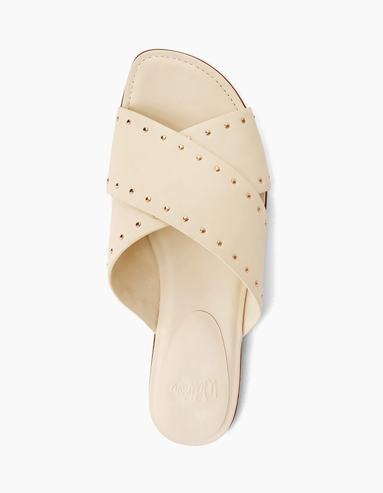 CONNIE Vintage Ivory Leather Slide