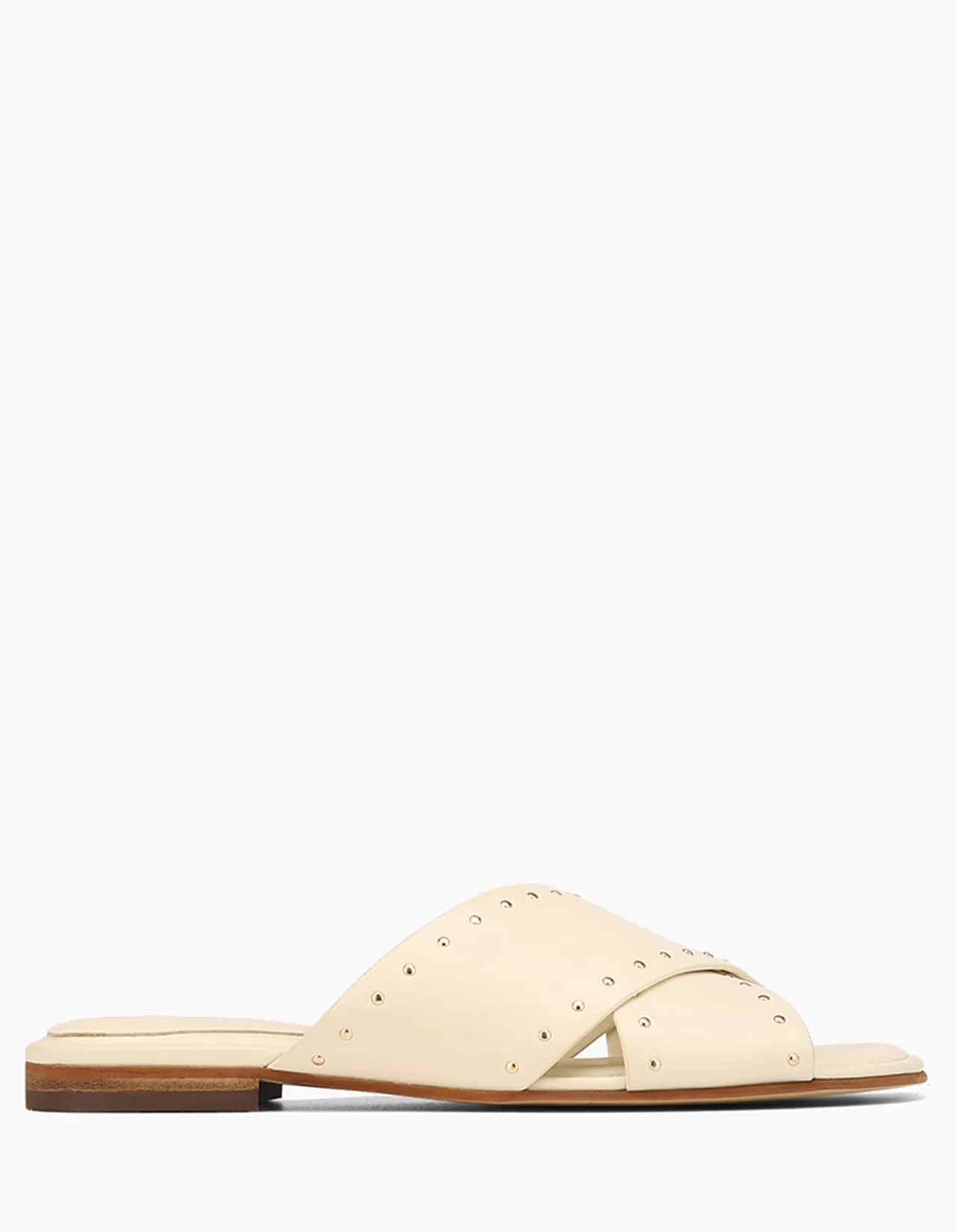 CONNIE Vintage Ivory Leather Slide