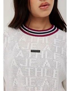 Contrast Logo Knit Crew