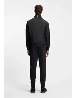 Contrast-piping jacket with water-repellent finish