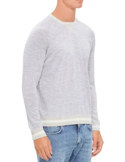 Contrast Pipping Crew Neck Short Sleeve Sweater