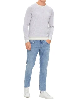 Contrast Pipping Crew Neck Short Sleeve Sweater