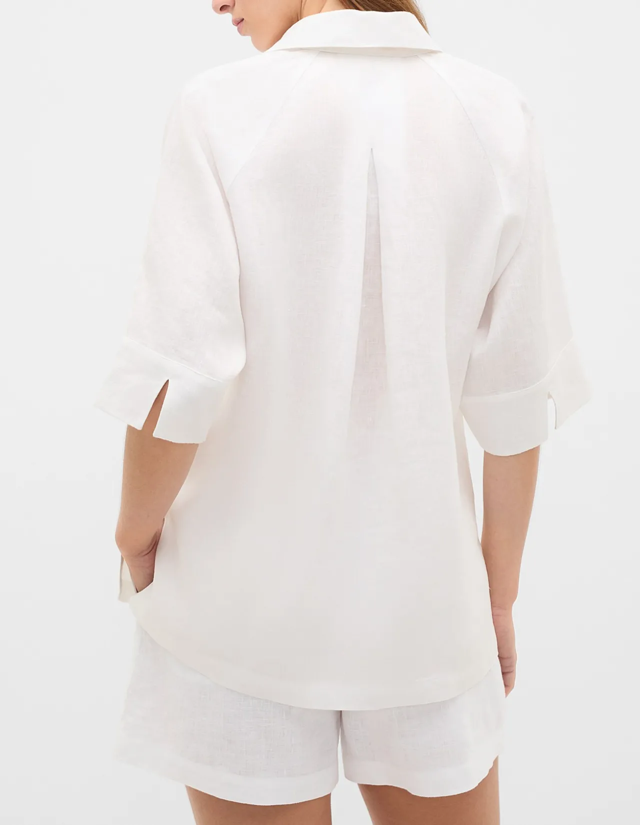 CORE LINEN HALF PLACKET POPOVER