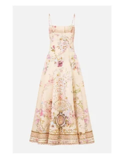CORSET DRESS WITH LONG FLARED SKIRT