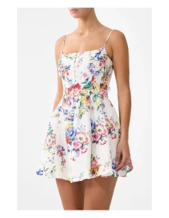 CORSET DRESS WITH SHORT FLARED SKIRT
