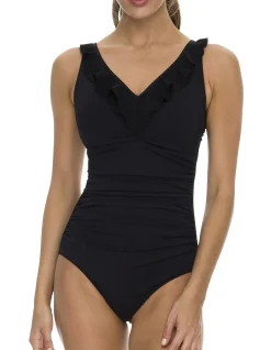 Cosmopolitan DD/E Front Ruched Mesh Frill One Piece Swimsuit