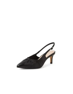 Cossette Ruched Leather Slingback Pumps