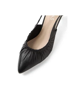Cossette Ruched Leather Slingback Pumps