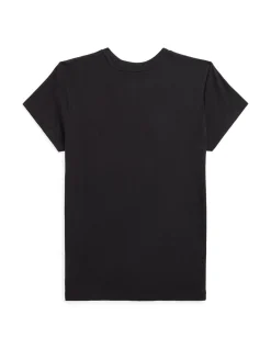 Cotton Jersey Crewneck T-Shirt RL Black