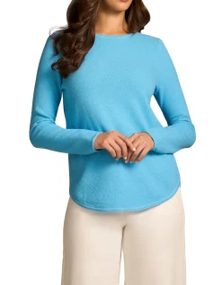 Cotton Mix Stitch Jumper - Radiant Blue