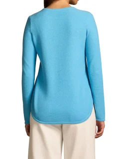 Cotton Mix Stitch Jumper - Radiant Blue