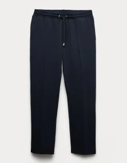 Cotton Rich Pin Tuck Straight Leg Jogger
