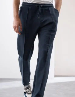 Cotton Rich Pin Tuck Straight Leg Jogger
