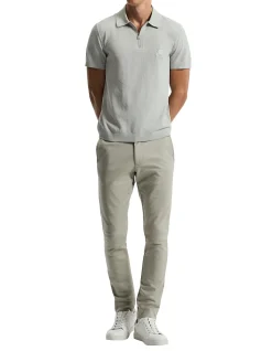 COTTON ZIP NECK POLO