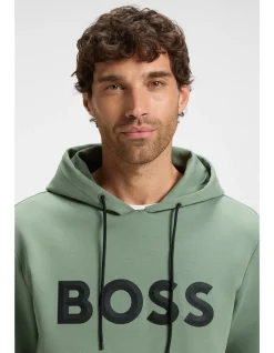Cotton-blend hoodie with moulded logo