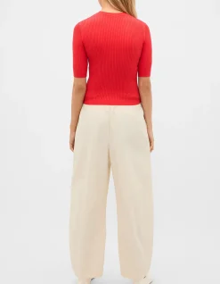 COTTON BLEND RIB KNIT TOP