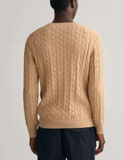 Cotton Cable Knit Crew Neck Sweater