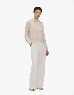 Cotton Cashmere Pointelle Cardigan