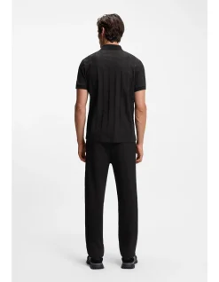 cotton polo shirt with jacquard pattern
