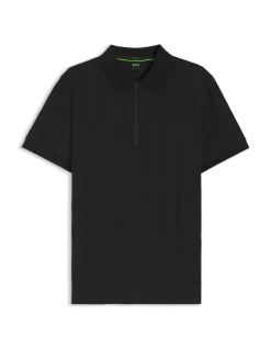 cotton polo shirt with jacquard pattern