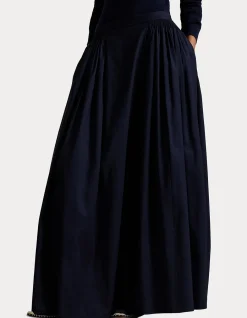 COTTON-SILK FAILLE MAXISKIRT