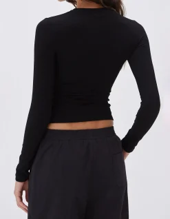 Cotton Stretch Fitted Long Sleeve Top