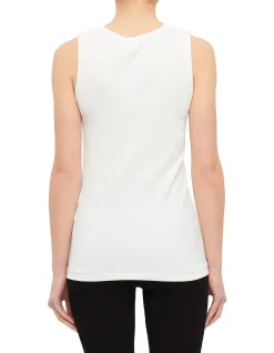 Cotton Wool Vest W/Lace