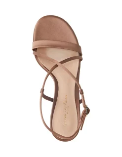 Crepe Satin Strappy Heel Sandal