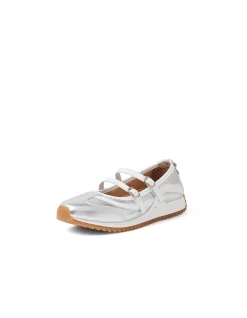 Crimpy Twin Strap Leather Ballet Sneakers