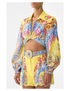 CROPPED WRAP SHIRT