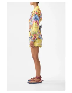 CROPPED WRAP SHIRT