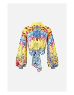 CROPPED WRAP SHIRT