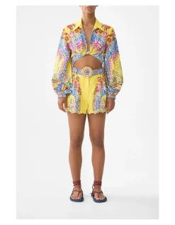 CROPPED WRAP SHIRT