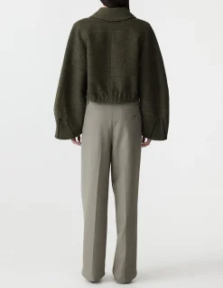 Cropped Boiled Wool Jacket