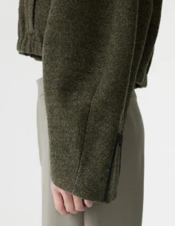 Cropped Boiled Wool Jacket