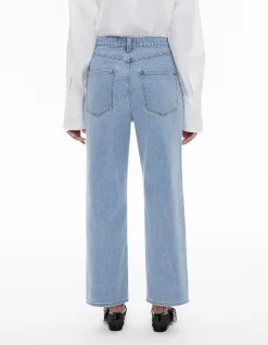 Crop Straight High Rise Cropped Denim Jeans