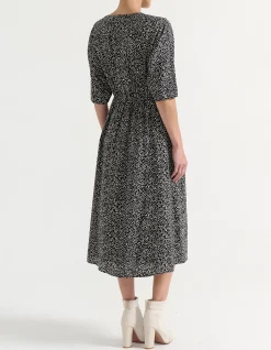 CROSS FRONT HALF SLEEVE DRESS