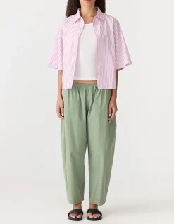 Crushed Cotton Gathered Pant