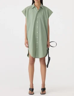 Crushed Cotton Sleeveless Dress