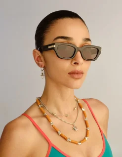CUBITO + TORT D-FRAME BROWN MONO SUNGLASSES