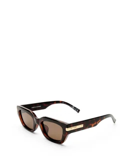 CUBITO + TORT D-FRAME BROWN MONO SUNGLASSES