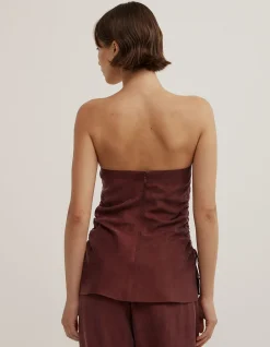 Cupro Strapless Top