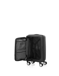 Curio 55cm Book Opening Expandable Small Carry-On Suitcase Black