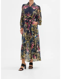 CURVED COLLAR SHIRT DRESS