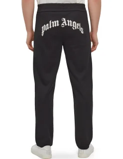 Curved Logo Track Pants Black