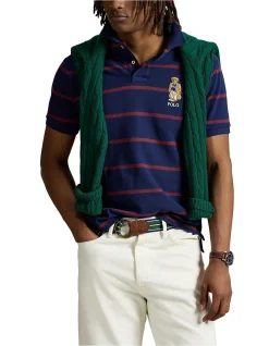 Custom Slim Fit Bear Mesh Polo Shirt