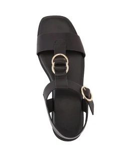 Dalia Black Pebble Leather Sandal