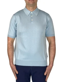 DAMY SHORT SLEEVE BUTTON POLO PURE COTTON KNIT MODERN FIT
