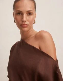 DANIELLE ASYMMETRICAL LINEN MINI DRESS